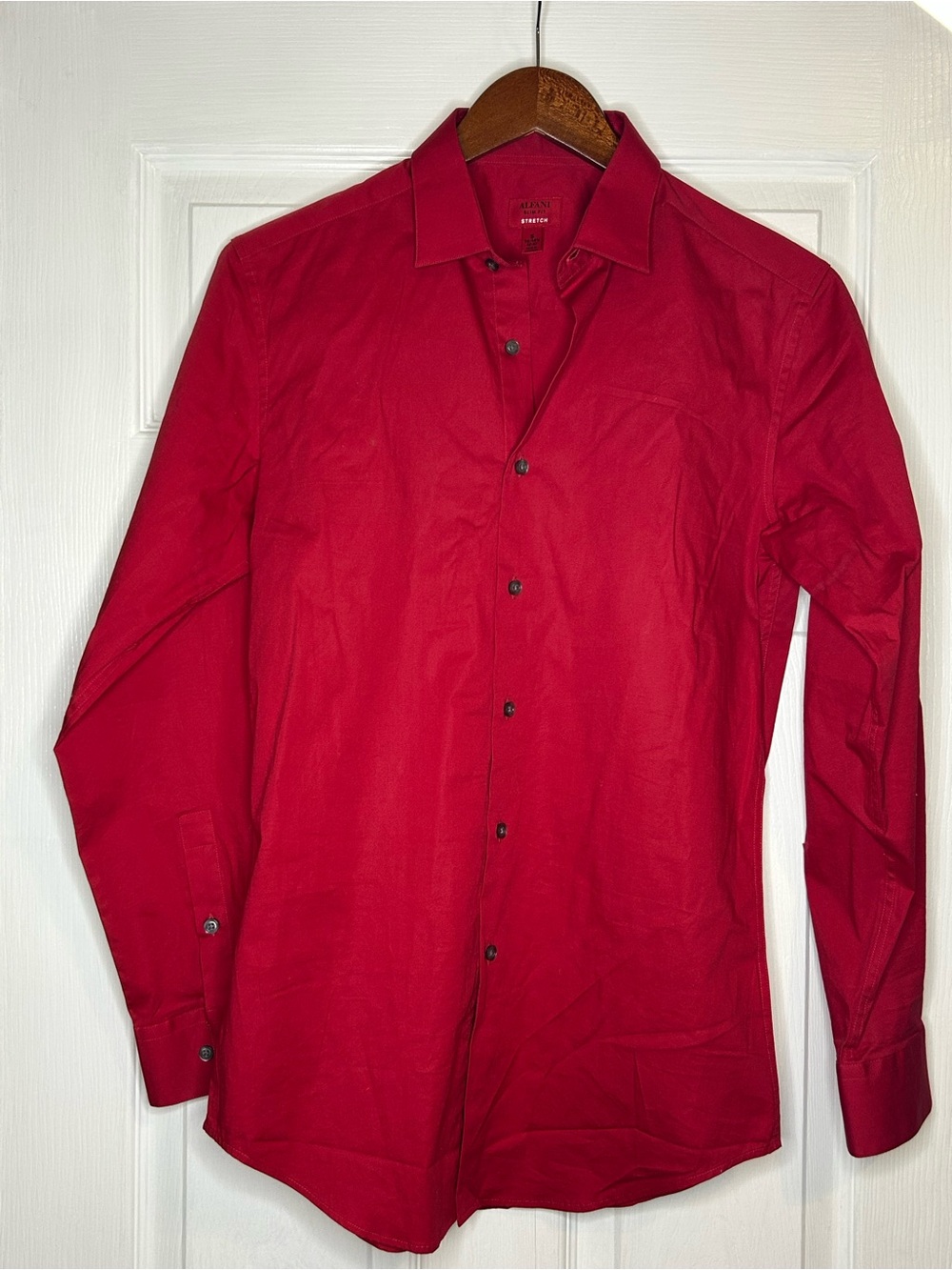 Alfani Men's Red Long-Sleeve Dress Shirt